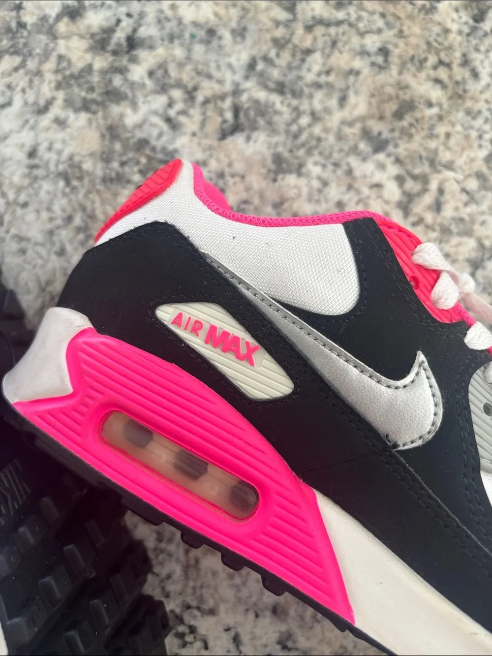 Nike Air Max White Black Hot Pink Athletic Sneakers